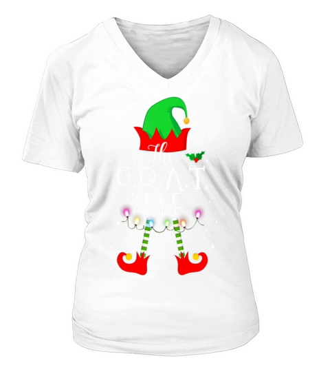 GOAT Elf Matching Family Group Christmas Women's V-Neck T-shirt