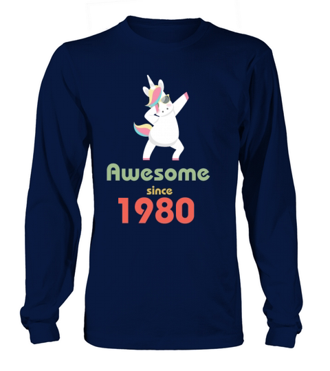 Dabbing Unicorn Awesome since 1980 Women's Long Sleeve