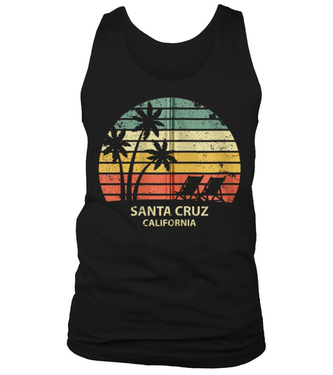 Vintage California Santa Cruz Beach Cool Retro Zip Men's Tank Top