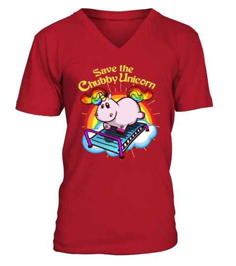 Unicorn Fitness Diet Fat Rainbow Yoga Gift Men's V-Neck T-shirt