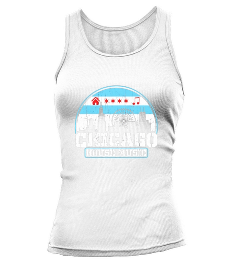 Chicago House Music Vintage Skyline DJ Gift Tank top Woman