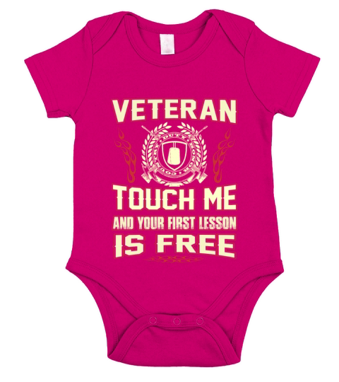 Veteran - Touch me and your first lesson is free Short Sleeve Baby One-Piece