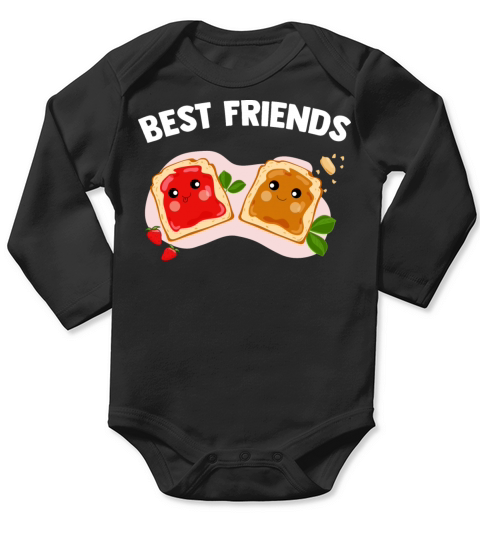 Peanut Butter Jelly Sandwich Matching BFF Long Sleeve Baby One-Piece