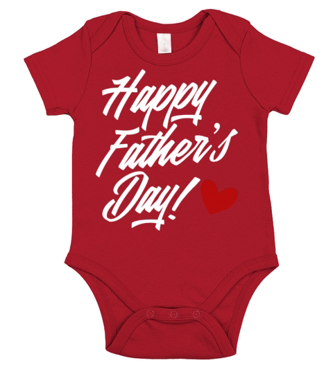 Simple Happy Fathers Day Calligraphy Short Sleeve Baby One-Piece