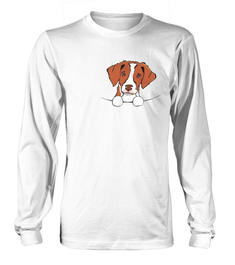 Brittany Spaniel in Pocket  French Brittany Long sleeved Unisex