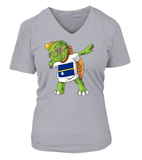 Nauru Dabbing Turtle Women's V-Neck T-shirt
