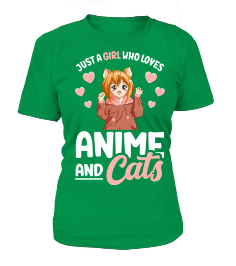 Just A Girl Who Loves Anime And Cats For Girls Women's T-Shirt