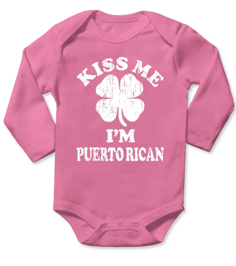 Original Vintage kiss me i’m Puerto Rican shamrock st patricks day shirt Long Sleeve Baby One-Piece