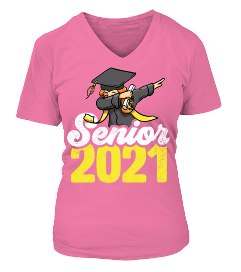 Senior Class Of 2021 Gift Graduation Dabbing Women's V-Neck T-shirt