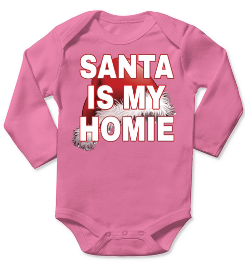 Santa Is My Homie Long Sleeve Baby One-Piece