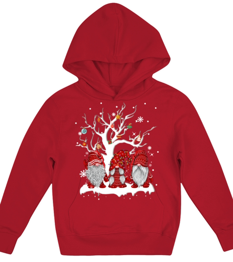 Cute Gnomes Christmas Tree Light Ugly Santa Hat Sh Kids Hoodie