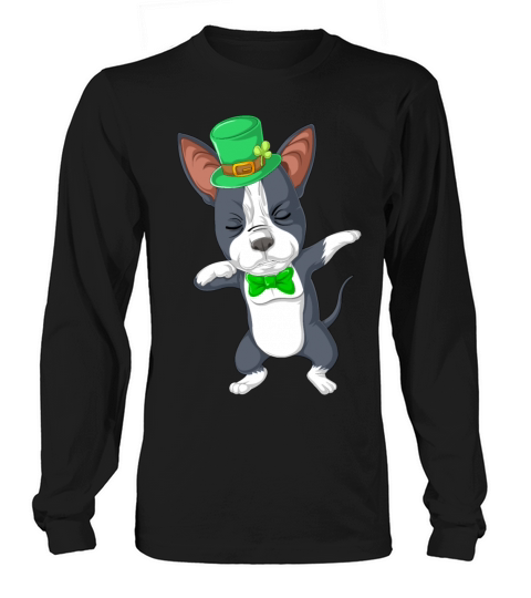 dabbing boston terrier st patricks day Women's Long Sleeve