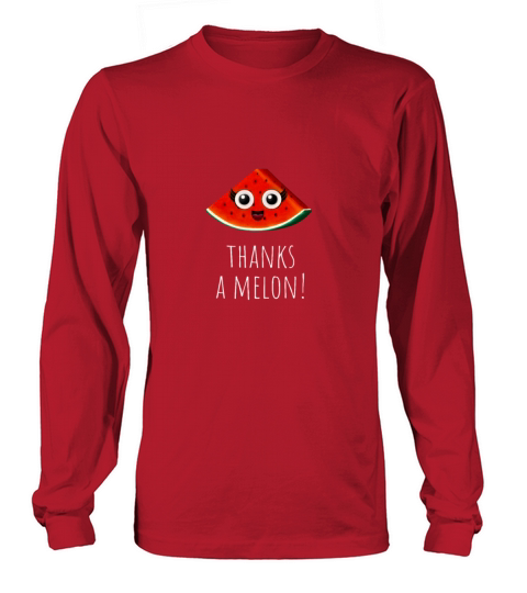 Thanks A Melon Funny Fruit Pun With Watermelon Men's Long Sleeve
