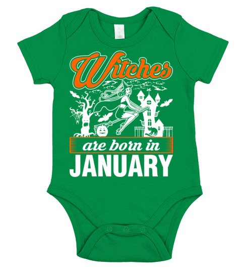Witches are Born in January Short Sleeve Baby One-Piece