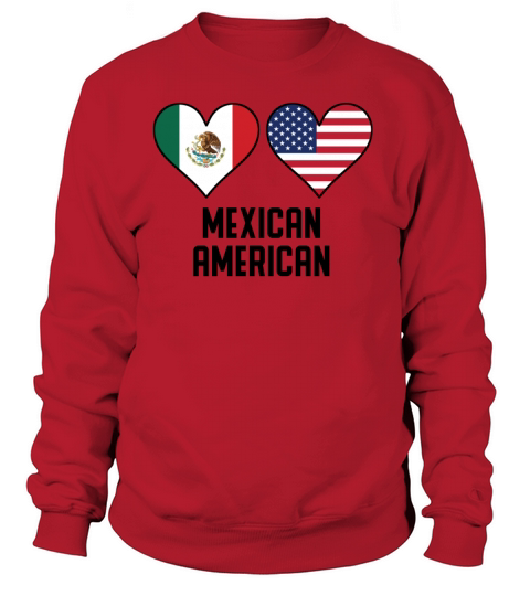 Mexican American Heart Flags Women's Sweatshirt