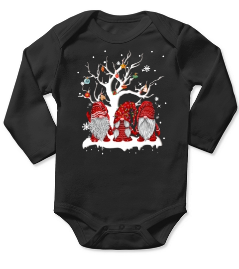 Cute Gnomes Christmas Tree Light Ugly Santa Hat Sh Long Sleeve Baby One-Piece