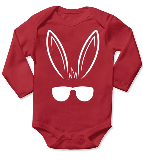 Easter Bunny Sunglasses Cool Easter Peeps Long Sleeve Baby One-Piece