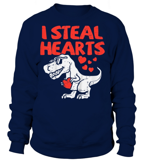 I Steal Hearts Trex Dino Baby Boy Valentines Day Women's Sweatshirt