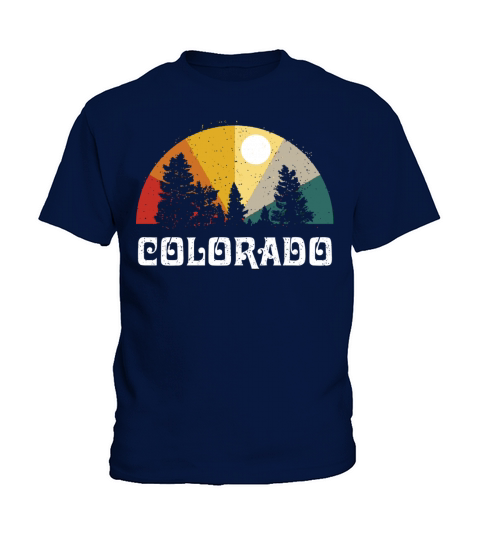 Colorado Vintage Sunset Outdoors Hiking Souvenir Kids T-Shirt