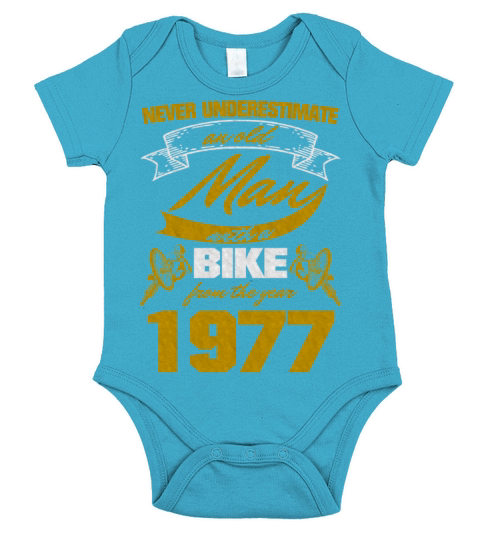 Cyclist 1977 Born Birthday Old Man Short Sleeve Baby One-Piece
