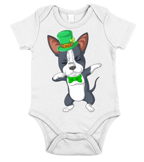 dabbing boston terrier st patricks day Short Sleeve Baby One-Piece