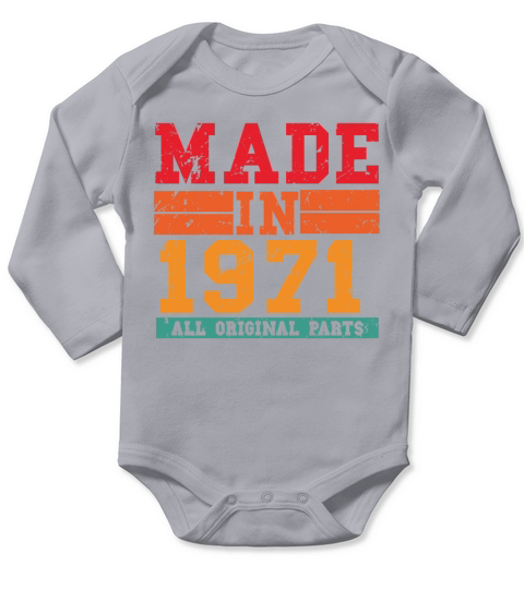 1971 Birthday Vintage Saying Long Sleeve Baby One-Piece