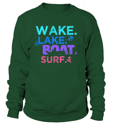 Lake Wake Surfing Gift Print Boat Lake Wakesuring Women's Sweatshirt