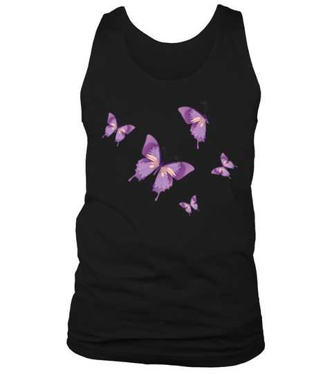 5 PURPLE AND PINK BUTTERFLIES Men's Tank Top