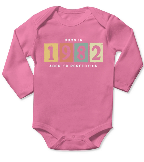 1982 Birthday vintage Gift Idea Long Sleeve Baby One-Piece