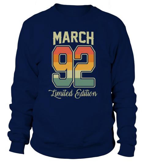 Vintage 30th Birthday March 1992 Sports Gift Women's Sweatshirt