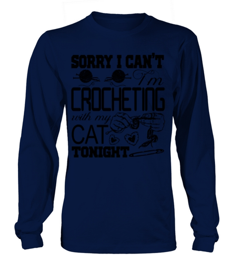 Im Crocheting With My Cat Shirt Women's Long Sleeve