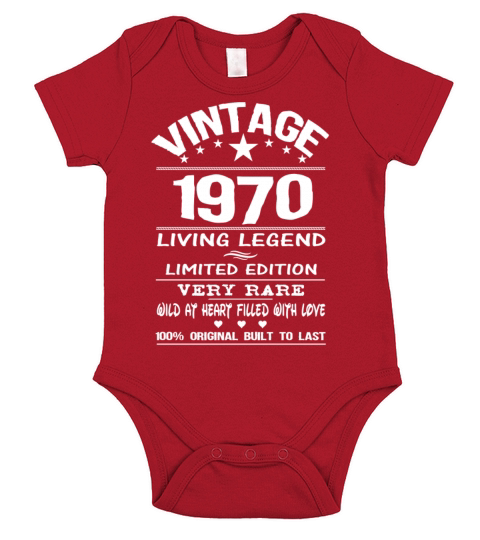 VINTAGE 1970 Short Sleeve Baby One-Piece