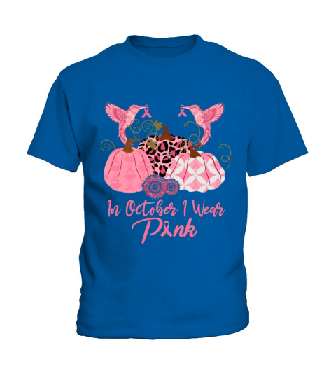 Breast Cancer In October We Wear Pink Hummingbird Kids T-Shirt