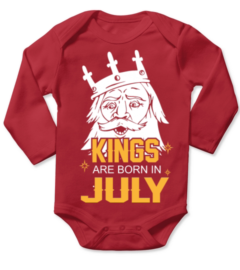 Kings are Born in July Long Sleeve Baby One-Piece
