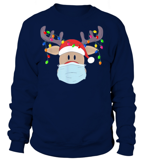 Christmas mask cute Rudolph reindeer mask shirt Women's Sweatshirt