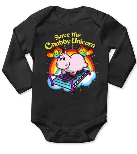 Unicorn Fitness Diet Fat Rainbow Yoga Gift Long Sleeve Baby One-Piece