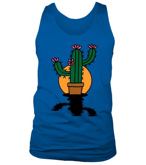 Cactus in a pot on a terrace and shadow in sun Men's Tank Top