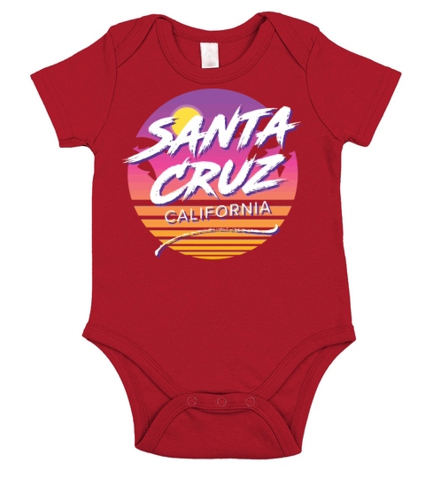 Santa Cruz California Fun 1980S Tropical Graphic Short Sleeve Baby One-Piece