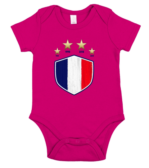 France Four Stars and Trophy Short Sleeve Baby One-Piece