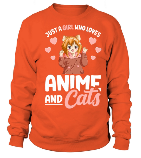 Just A Girl Who Loves Anime And Cats For Girls Men's Sweatshirt