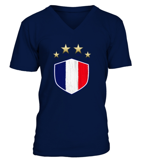 France Four Stars and Trophy Men's V-Neck T-shirt