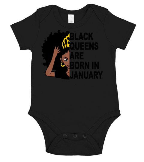 BLACK QUEENS ARE BORN IN JANUARY Short Sleeve Baby One-Piece