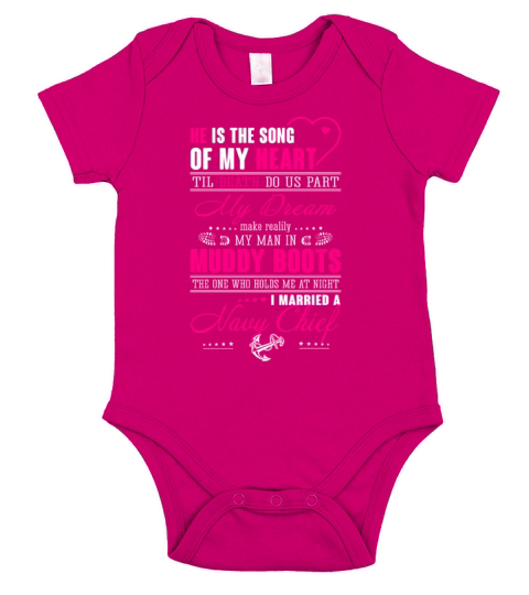 navy chief he is the song of my heart Short Sleeve Baby One-Piece
