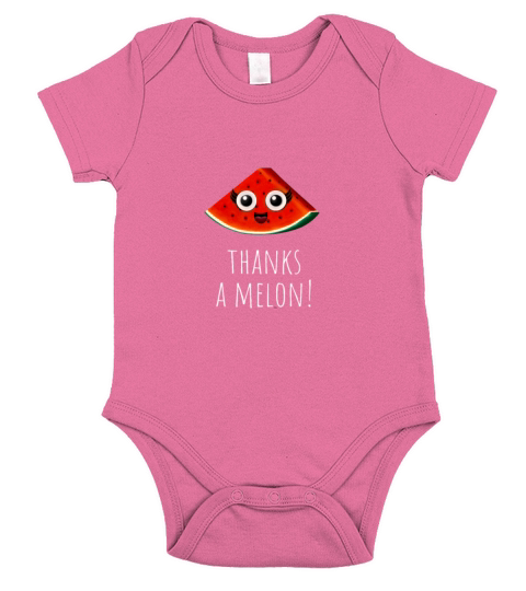 Thanks A Melon Funny Fruit Pun With Watermelon Short Sleeve Baby One-Piece