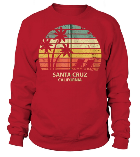 Vintage California Santa Cruz Beach Cool Retro Zip Men's Sweatshirt