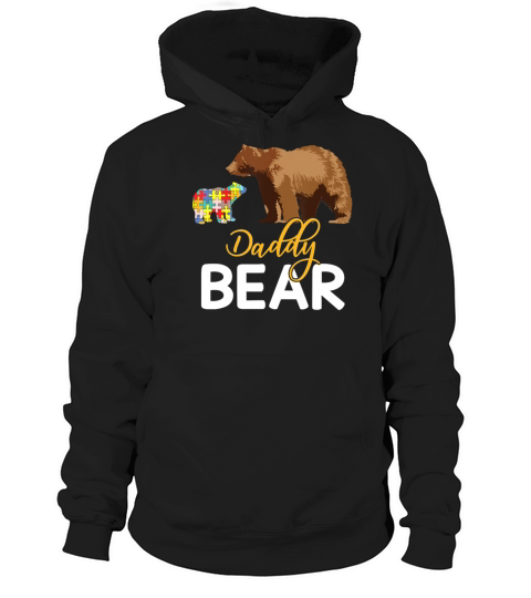 Bear Daddy Autism Awareness Bear Puzzles Voice Aut Hoodie Unisex