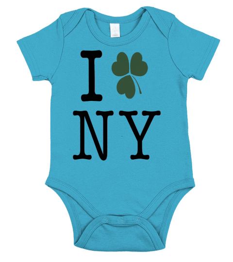I Shamrock NY Love New York Clover St Patricks Day Short Sleeve Baby One-Piece