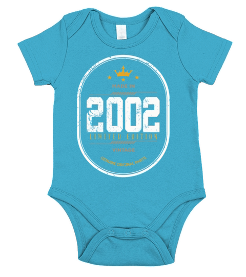 Made In 2002 Limited Edition Vintage Short Sleeve Baby One-Piece