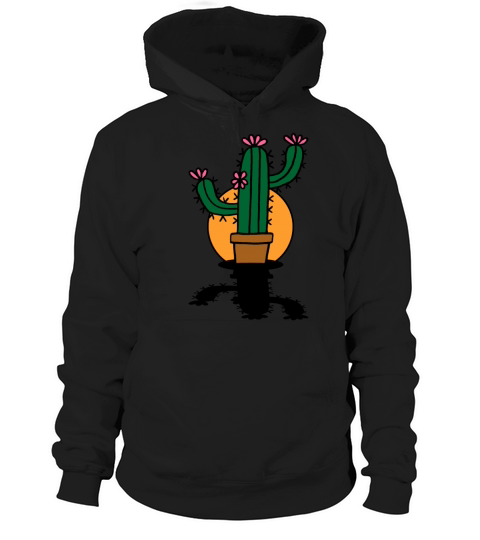 Cactus in a pot on a terrace and shadow in sun Women's Hoodie