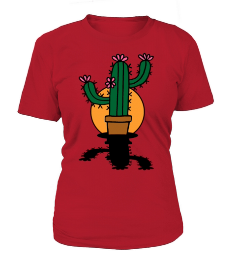 Cactus in a pot on a terrace and shadow in sun Women's T-Shirt